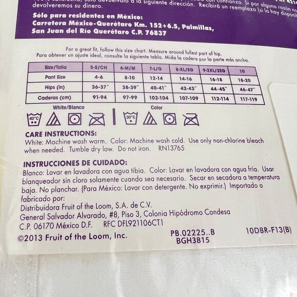 Fruit of the Loom Women's Briefs 8 XL White Cotton Ravel Free Waistband 28 pair - Picture 3 of 6